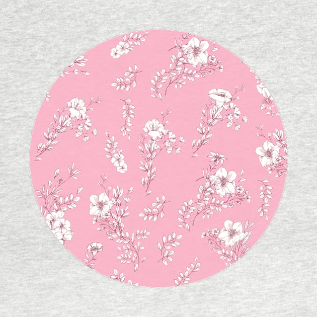 Bold pink and white floral by joyandgrace